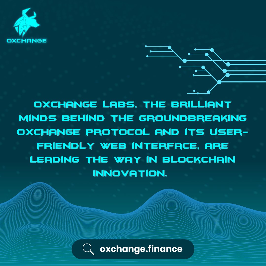 oxchangefinance's tweet photo. Meet the creators behind OXCHANGE protocol & its sleek web interface - OXCHANGE Labs. Innovation at its best! 🔬🌐
#OxchangeFinance #OxGaming #BreakNewRecords #CryptoTrading #RangeOrders #SwapFees #DecentralizedTrading #LiquidityProviders #CryptoTrading #Blockchain #DeFi https://t.co/dKFvcRE4iz