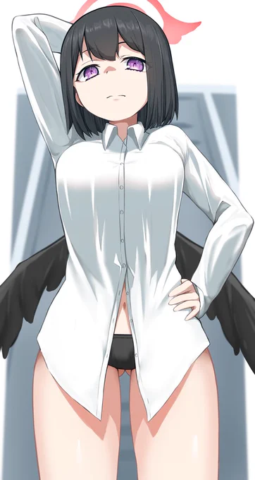 #ブルアカ#BlueArchive#いいおなかの日 マシロ( ・ὢ・ ) 