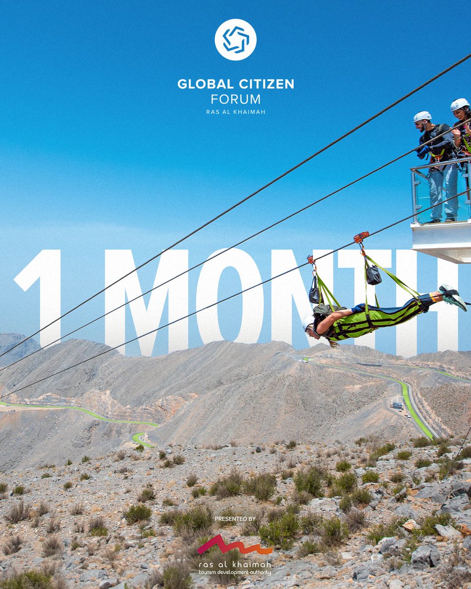 One month to go! We as global citizens must take responsibility to shape a better future for all. Be part of the mission, join the #globalcitizenforum community! #GCF2023 #GCFRAK #EarthAge #TheButterflyEffect #VisitRasAlKhaimah