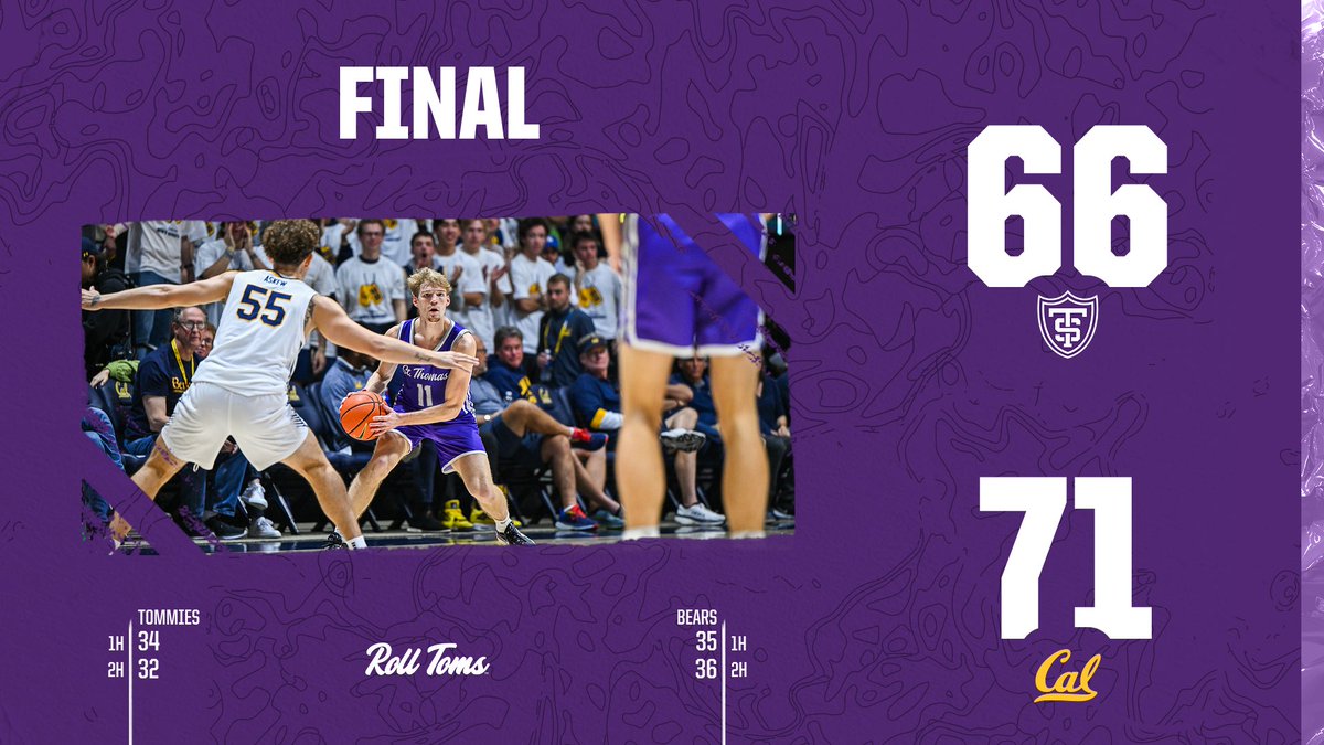 TommieMBBall's tweet image. A tought end in Berkeley

See you in St. Paul on Friday

#RollToms