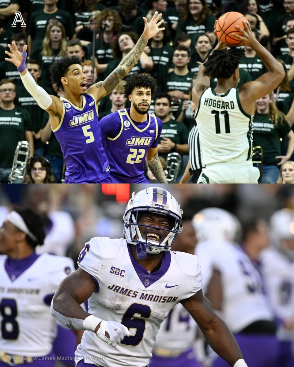 James Madison University: 🐶 Upset No. 4 Michigan State in men's basketball season opener for second-ranked win in program history 🐶 9-0 in football, one of seven undefeated FBS programs A great time to be a JMU Duke.