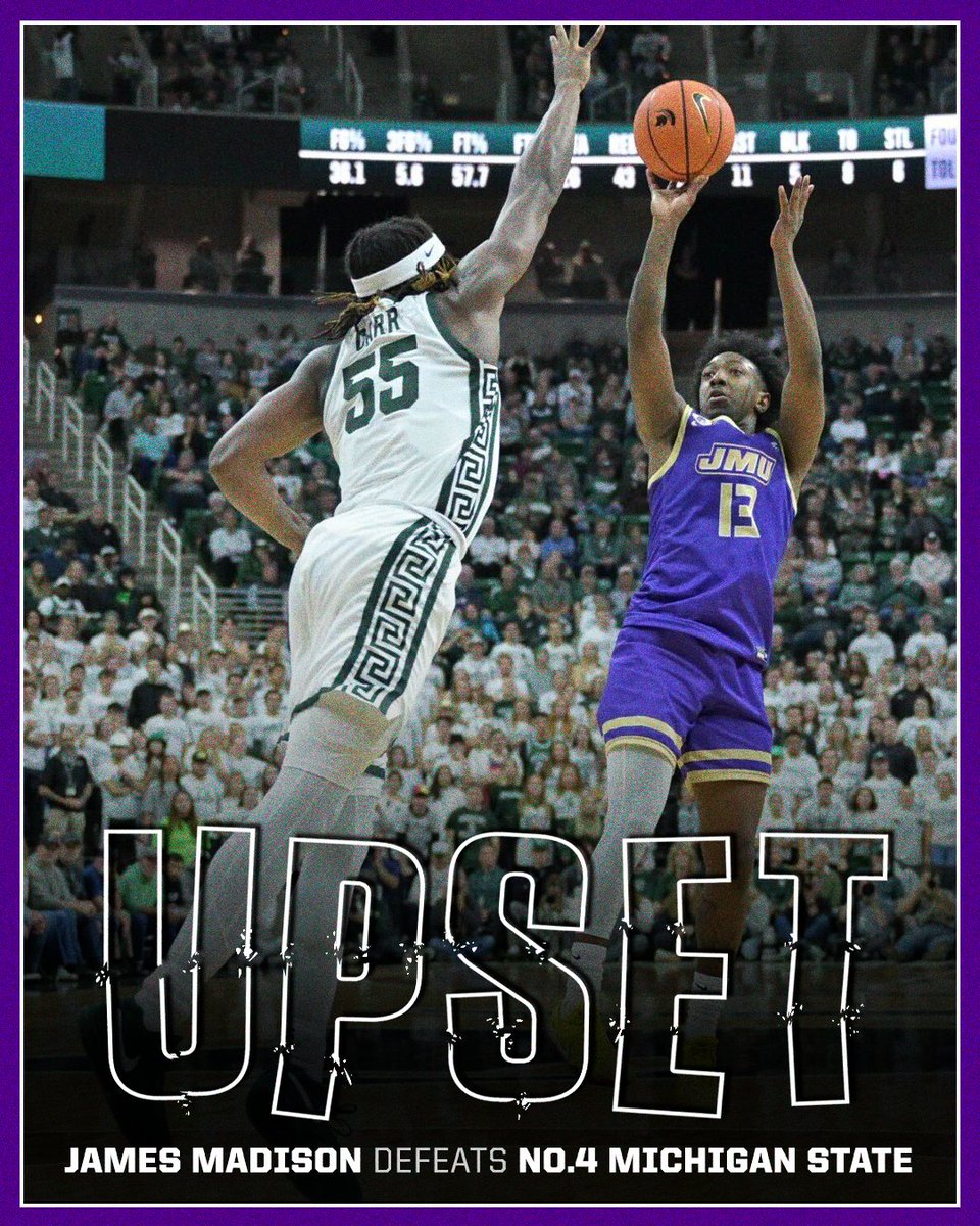 James Madison STUNS No. 4️⃣ Michigan State in an OT thriller‼️