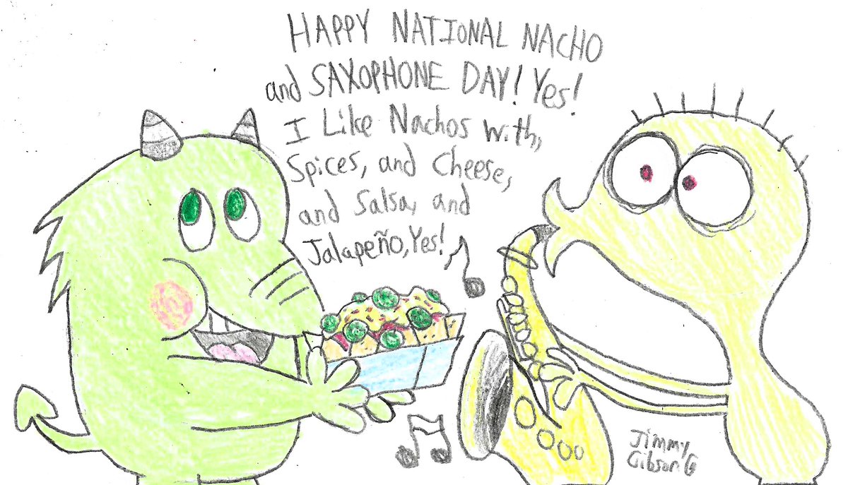 Today was both National Nacho and Saxophone Day, and I know two Lovable  2000's Cartoon Network characters who can help with the Occasion, Fred  Fredburger of 'Billy and mandy', and Cheese of ', image size:1200x687