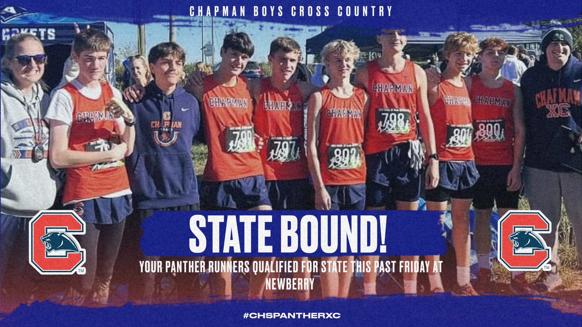 CHSpantherxc's tweet photo. These kids battled a tough XC course this past Friday at qualifier to secure their spot at the State Championship Meet this week! #believe #runforeachother @Chapman_High @CHS_AthlDept @spartanburgone https://t.co/fE4MigC9fw