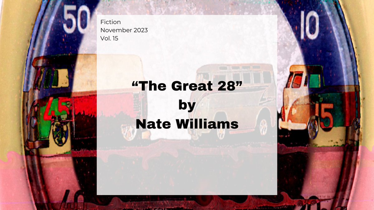 BStormJournal's tweet image. I hope you&apos;re hungry for more in our November issue! 🍕 Nate Williams weaves fast food eating competitions with urban decay in &quot;The Great 28,&quot; featuring art by Karen Boissonneault-Gauthier. 

Check it out: tinyurl.com/FictionV15i2
