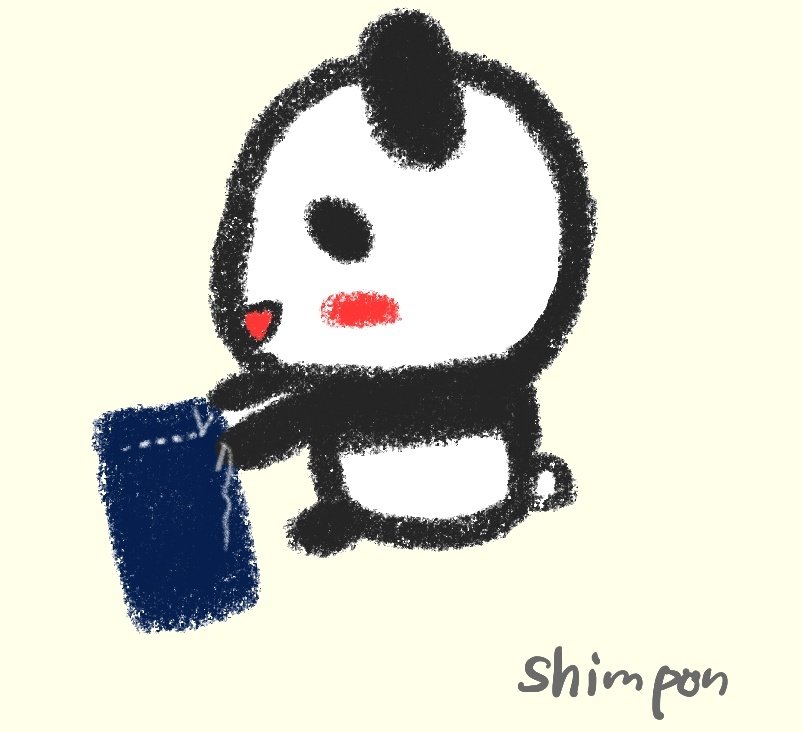 shimpondesu's tweet photo. こんにちは☁
シムポン、チクチク🪡していました。いつも玉留めが上手くできないのですが、上手くいってシムポン嬉しいです🐼🍀
 #パンダ  #イラスト  #illustration https://t.co/FMWJkKnnoN