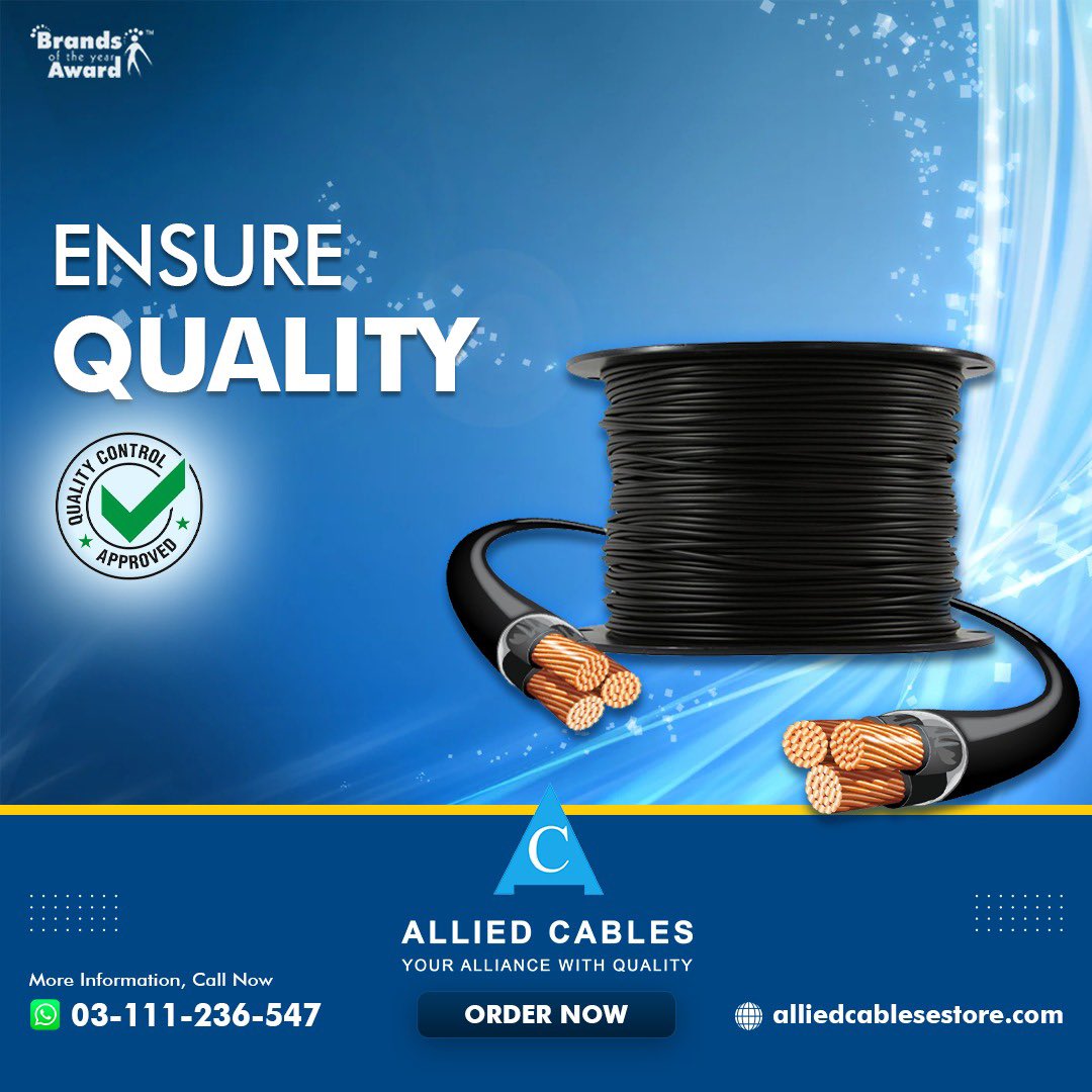 Allied cables are not just cables, they are a symbol of our dedication to creating a brighter tomorrow through effective quality and building trust within our customers.

Order Now at: alliedcablesestore.pk
 
#AlliedTrust #StayConnected #AlliedFamily #AlliedCables