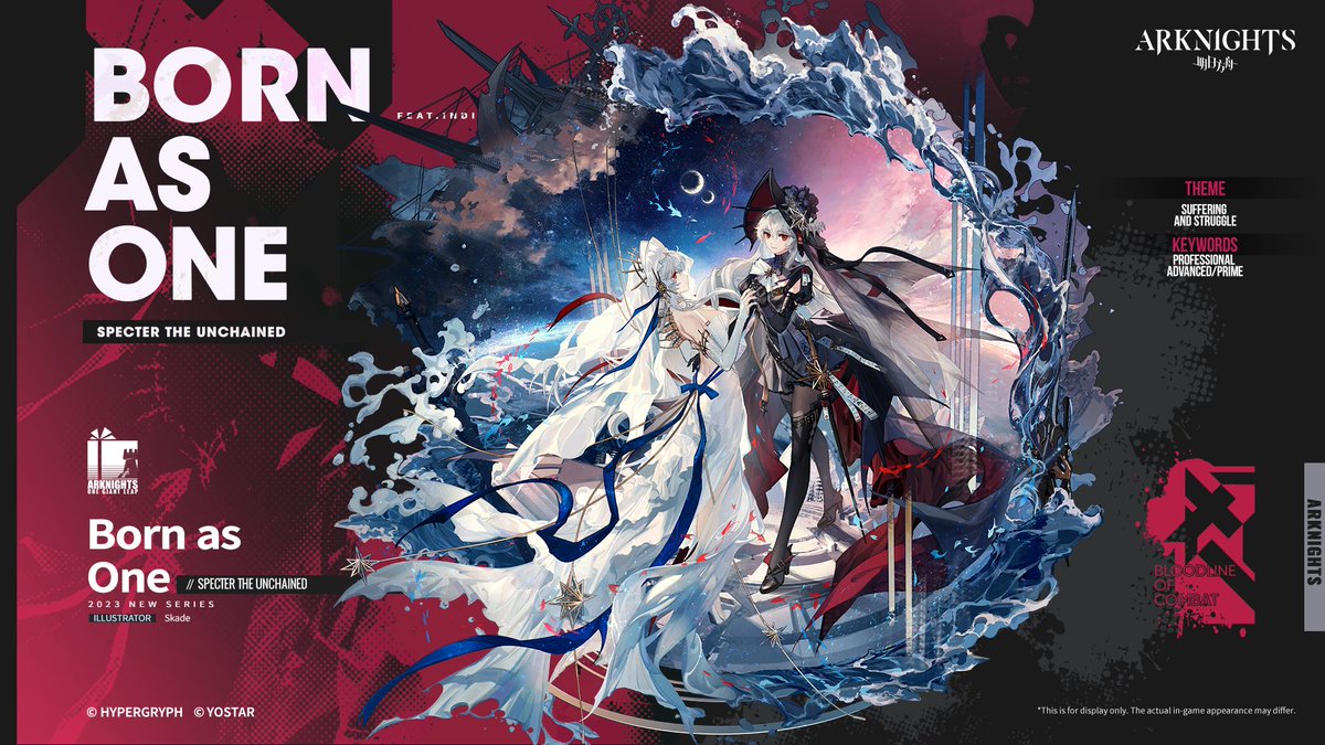 【Bloodline of Combat Collection - Born as One - Specter the Unchained】

An engraving leaves a shadow, like two sides of a coin, or the cycle of day and night. When both are aware of their dual nature, Laurentina possesses a soul most complete, like unto the twin moons.
