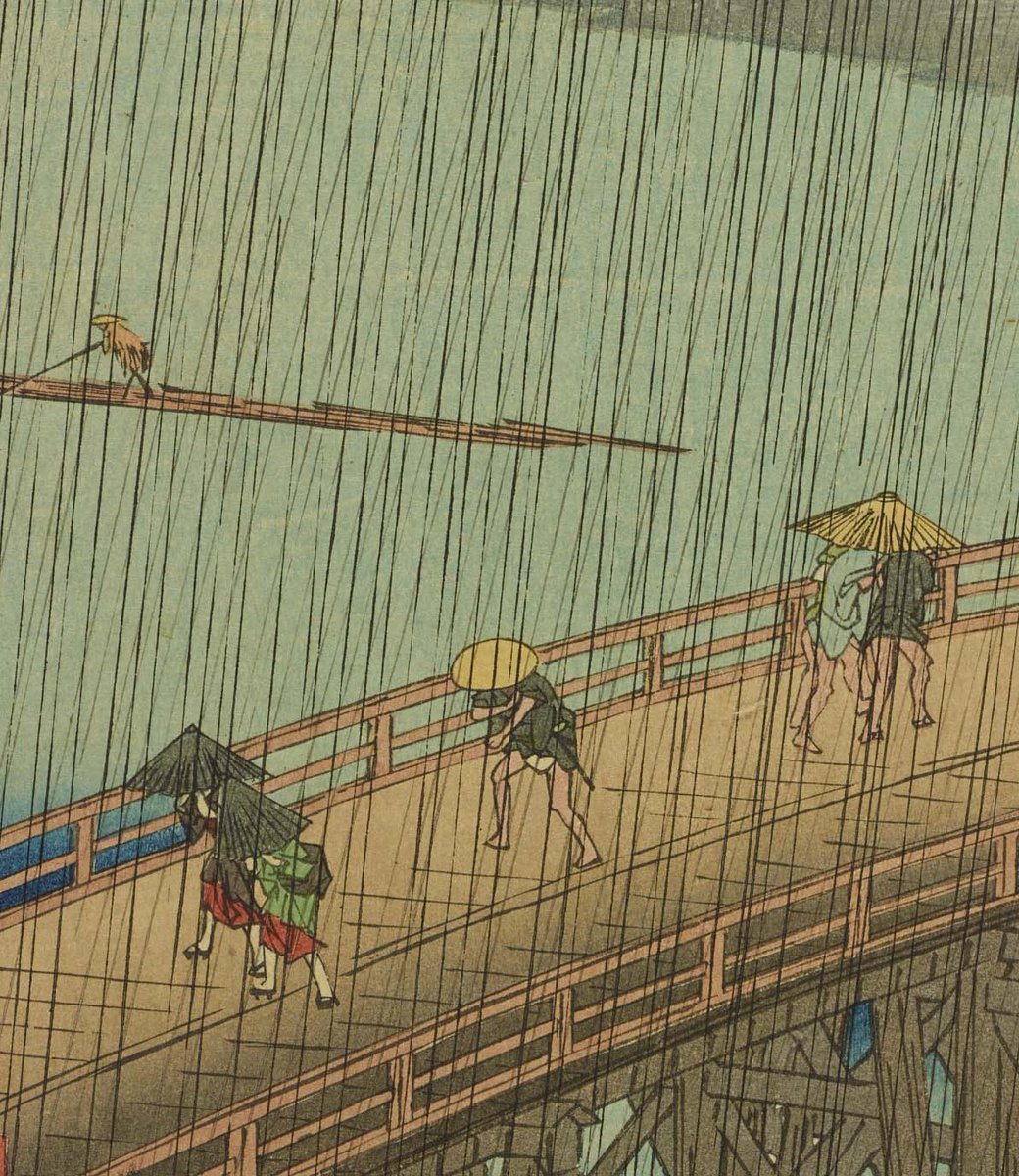復刻浮世絵　歌川広重・名所江戸百景「大はしあたけの夕立」　額装 広重 大はしあたけの夕立（復刻版） | 創業1909年 川瀬巴水 版元
