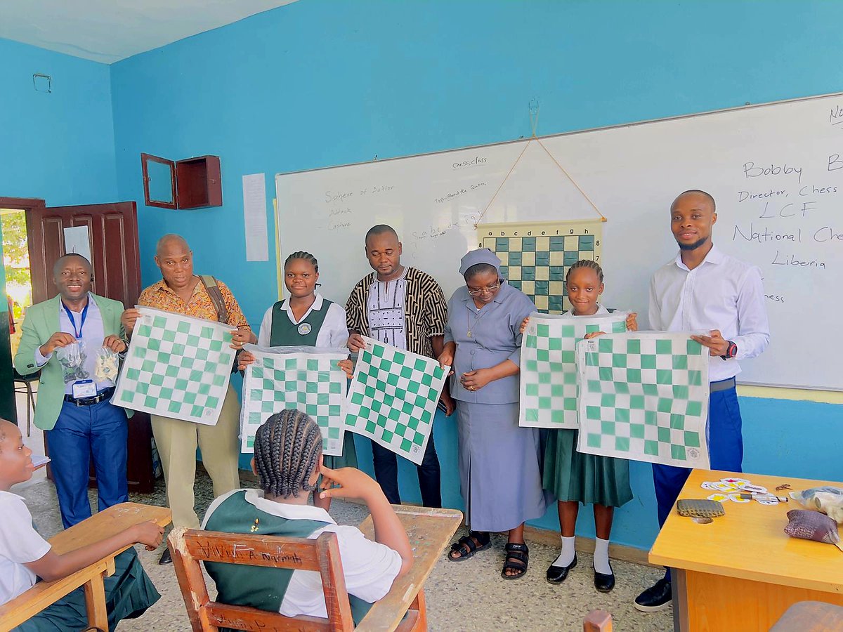 bobbyballah08's tweet photo. Chess is a game which teaches strategic planning, decision-making, problem-solving, and many other life skill, making it important that every child gets this gift. 

Representing @thegiftofchess , my team and I distributed some boards at the St. Teresa Convent Catholic School Chess Club. The St. Teresa Convent Chess Club is part of the initiative of the Liberia Chess Federation Chess-in-Education program.  

In coming weeks, we are to continue the distribution of Chess materials to several schools where Chess is being taught. 

@thegiftofchess 
@FIDEschoolChess
