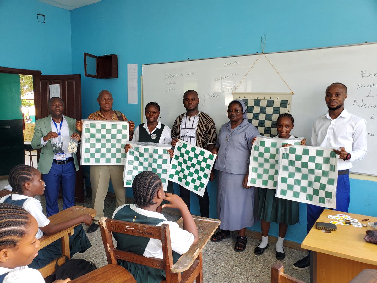 bobbyballah08's tweet photo. Chess is a game which teaches strategic planning, decision-making, problem-solving, and many other life skill, making it important that every child gets this gift. 

Representing @thegiftofchess , my team and I distributed some boards at the St. Teresa Convent Catholic School Chess Club. The St. Teresa Convent Chess Club is part of the initiative of the Liberia Chess Federation Chess-in-Education program.  

In coming weeks, we are to continue the distribution of Chess materials to several schools where Chess is being taught. 

@thegiftofchess 
@FIDEschoolChess
