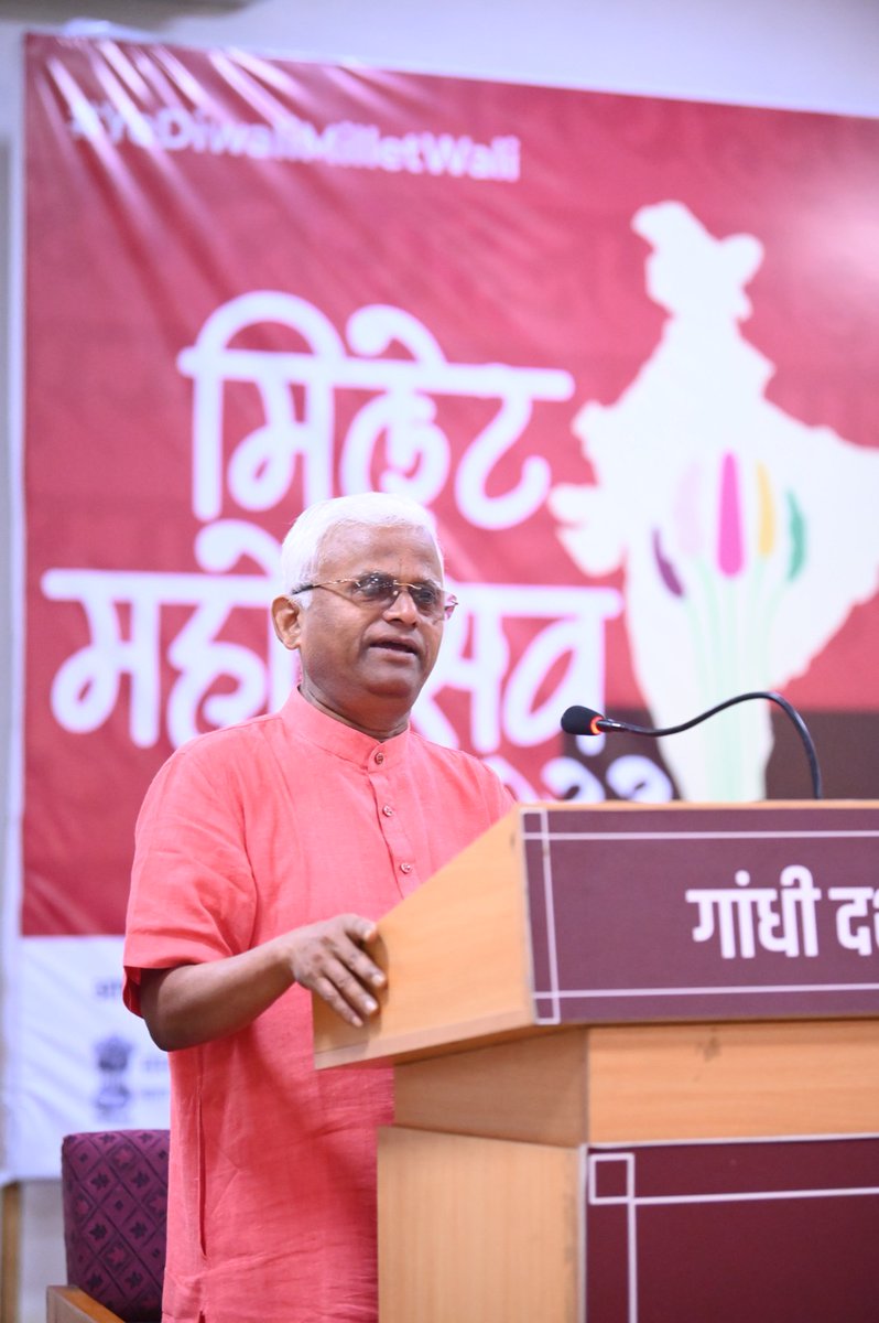 MegaMillet's tweet photo. HAPPENING NOW!
It has been our pleasure to host Dr Khadar Vali, noted agriculturist and speaker who is also known as the 'Millet Man of India'. He is giving a brief summary of the past two days.
@iym2023 @ignca_delhi @MinOfCultureGoI https://t.co/kX4IM6MYDi