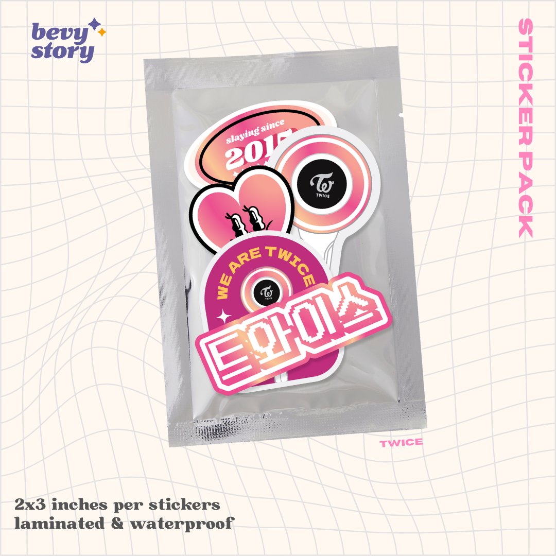 BevyStory's tweet photo. Our sticker packs are here to add a pop of personality to your world. ✨🤸‍♂️💕 Are you ready to be? 

🧡🧡🧡
https://t.co/80ORmS6Eq5

#stickerpacks #TWICE #laminatedsticker #waterproofstickers #giftideas https://t.co/YI5LiZdfwI