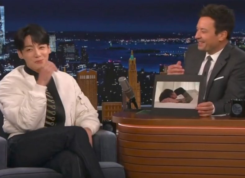 bangtinyboyys's tweet photo. Jungkook reaction when Jimmy showed him picture of him sleeping 😭 https://t.co/r42exfBy3B