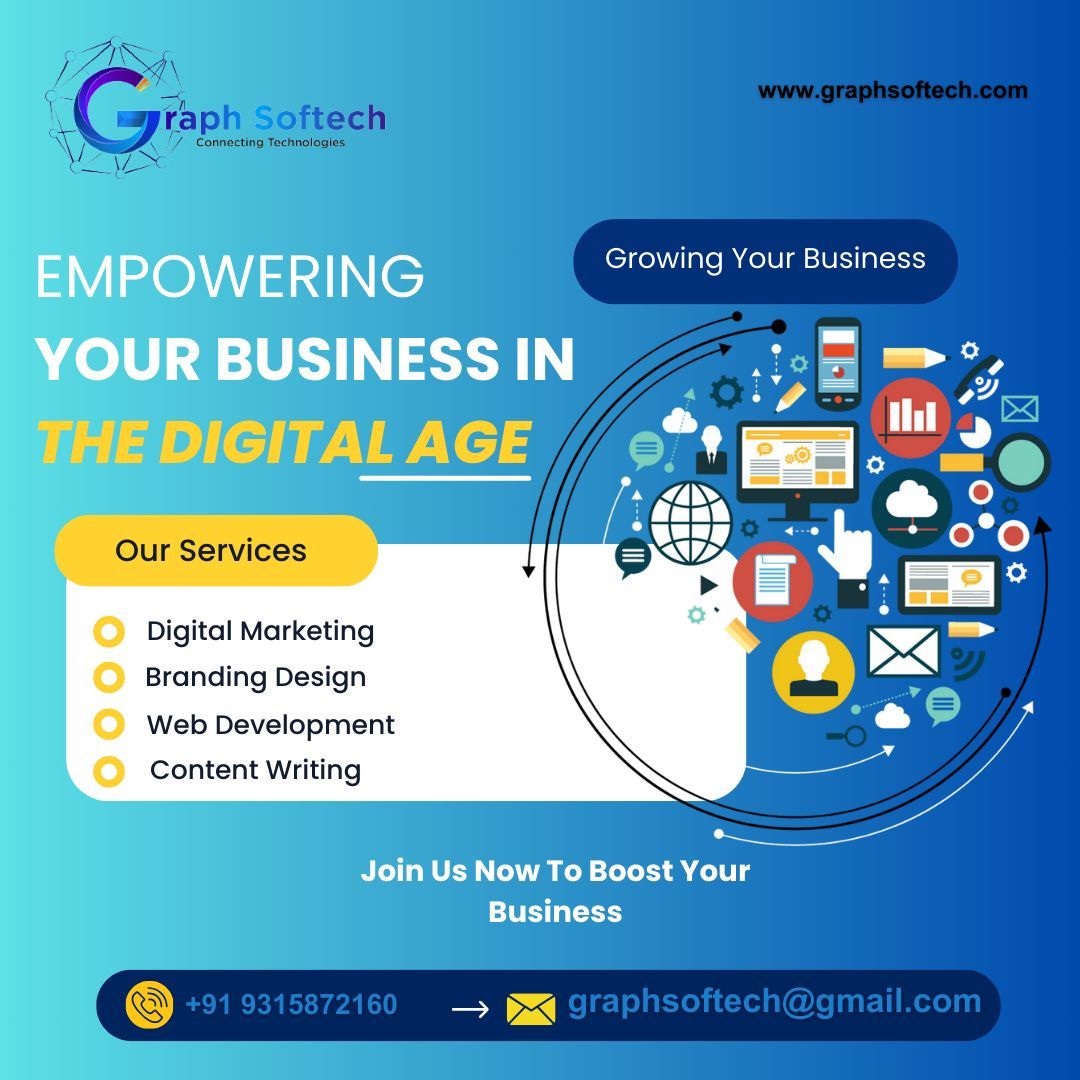 'Unleash the power of the digital realm to supercharge your business and soar to new heights! 💻🚀 

📩support@graphsoftech.com
☎️ 9315872160
💻buff.ly/3ku2NEN

#digitalempowerment #businesssuccess #digitalmarketingagency #digitalmarketingagencyinnoida