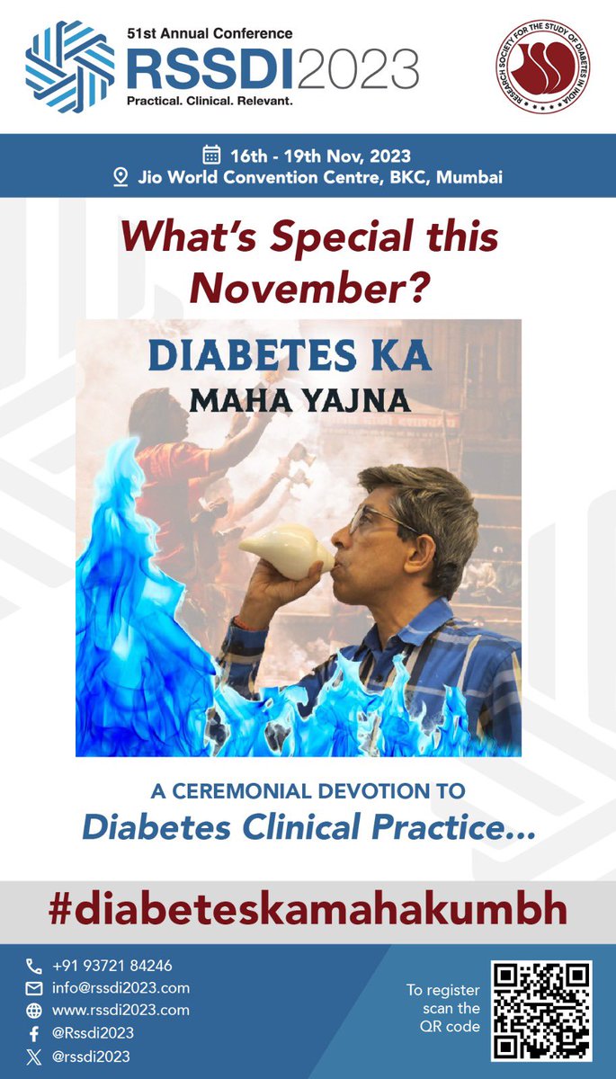 rssdi2023's tweet photo. @RSSDI2023- Whats special this November?
DIABETES KA MAHA YAJNA!!

A Ceremonial Devotion To Diabetes Clinical Practice!!

.
.
.
.
#conference #rssdi2023 #HealthcareInnovation #meetingplanners #eventtrenders #eventmarketing #eventplanning #diabeteskamahakumbh #medivisionevents https://t.co/tTiTdIW6wx