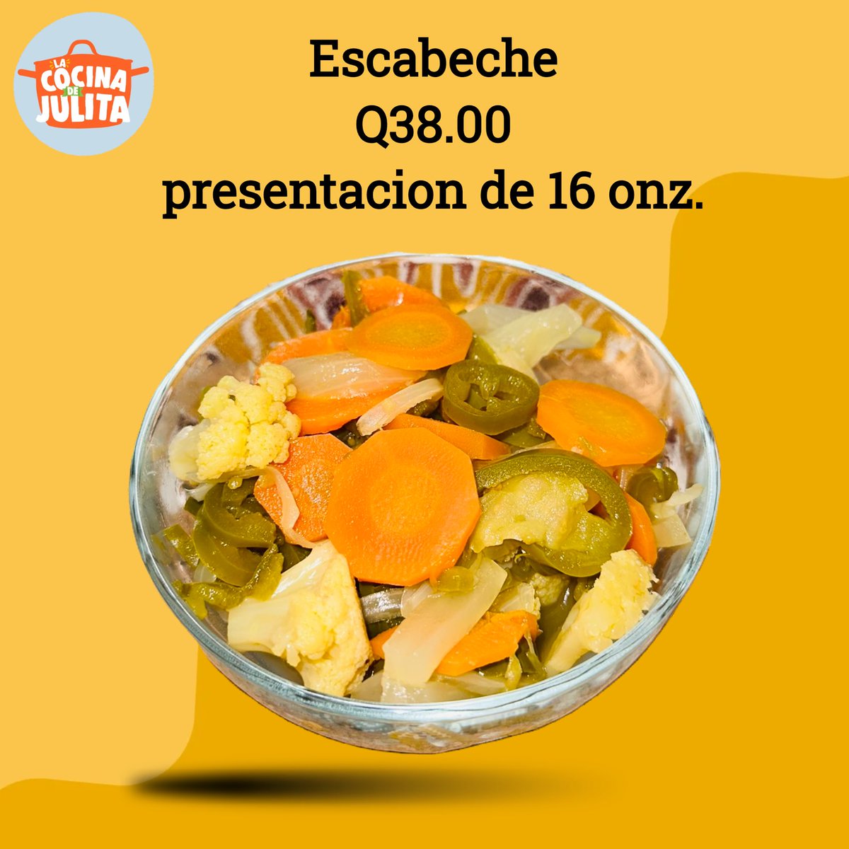 Tengo delicioso Escabeche para entrega inmediata, haz tu pedido al 5955-2840 
Envíos a toda Guatemala y el costo de envío depende de la zona donde te encuentres 🧡🫡