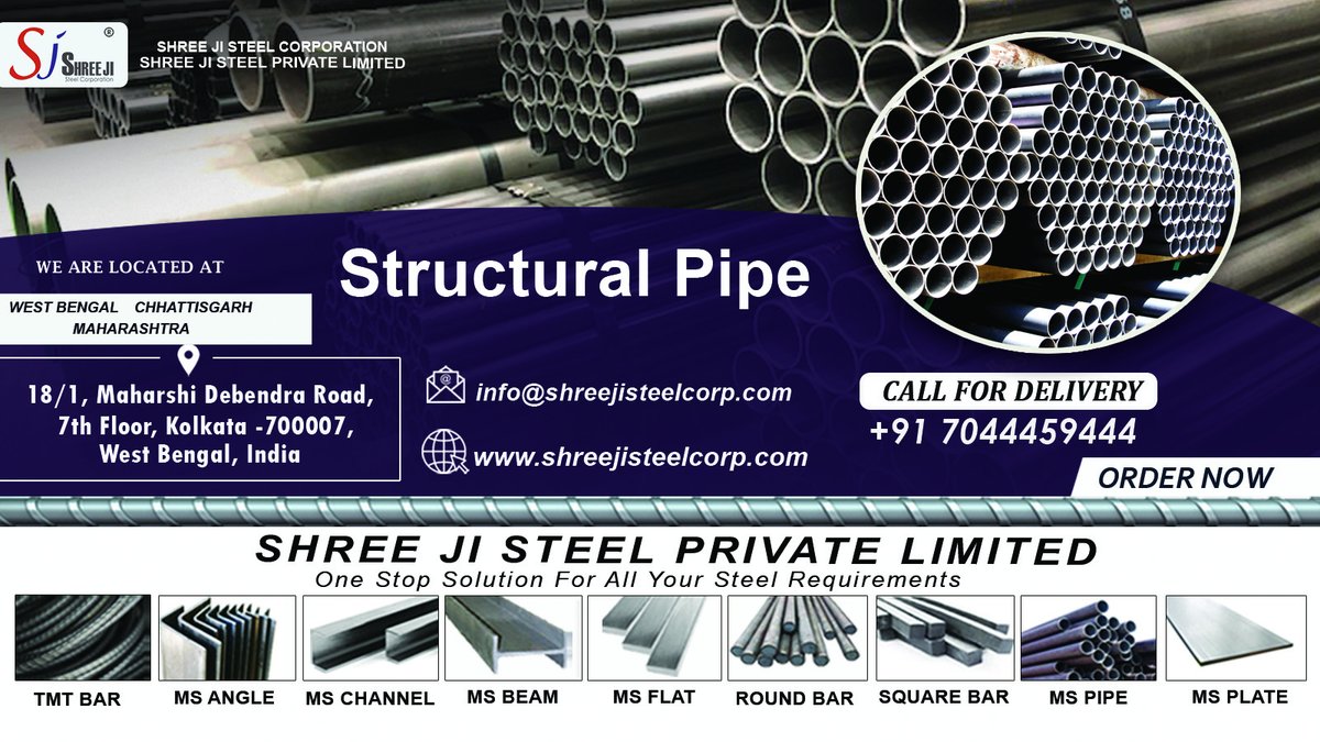 shreejisteel1's tweet image. Shree Ji Private Limited, (formerly known as Shree Ji Steel Corporation) your trusted source for premium steel pipes, has got you covered. 
#StructuralPipe #SteelPipes #ShreeJiPrivateLimited #QualityMatters #shreejisteel