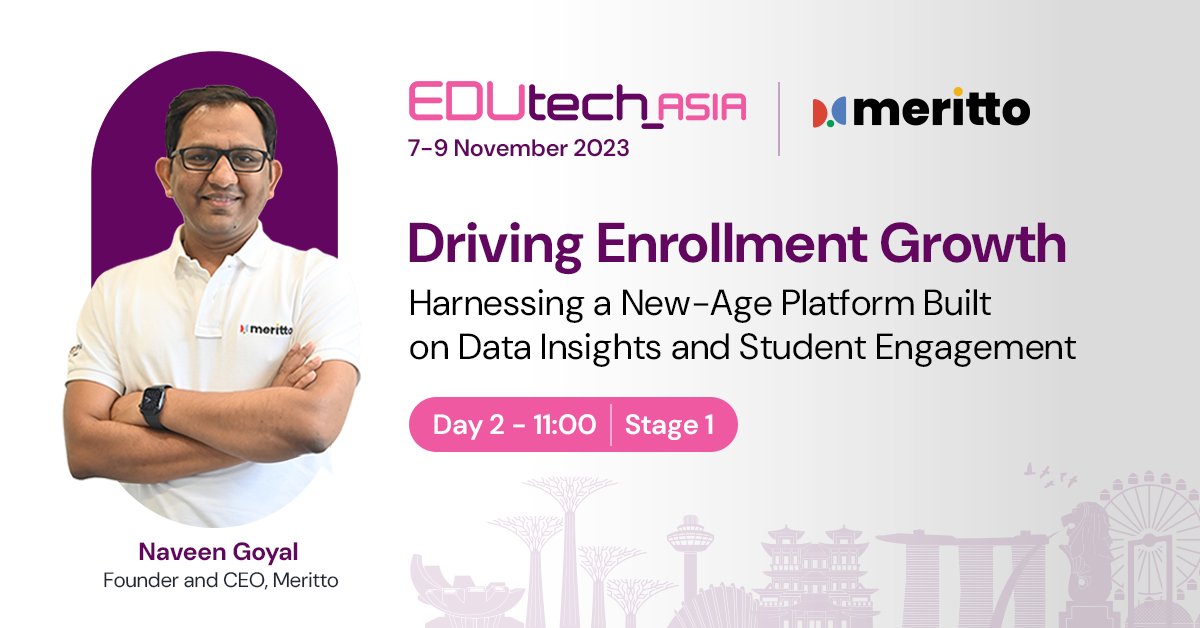 Join us at EDUtech Asia to hear from our Chief #MeritMaker . A not-to-be-missed event for those nearby! 🔥💡

#EduTechAsia #EnrollmentGrowth #MerittoInSingapore #MeetMeritto