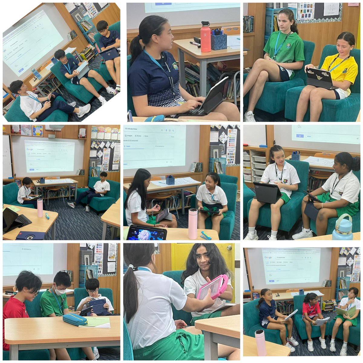 Year 7 - everyone taking a turn to speak in our drama unit- interviewing Little Red Riding hood and/ or the wolf.
