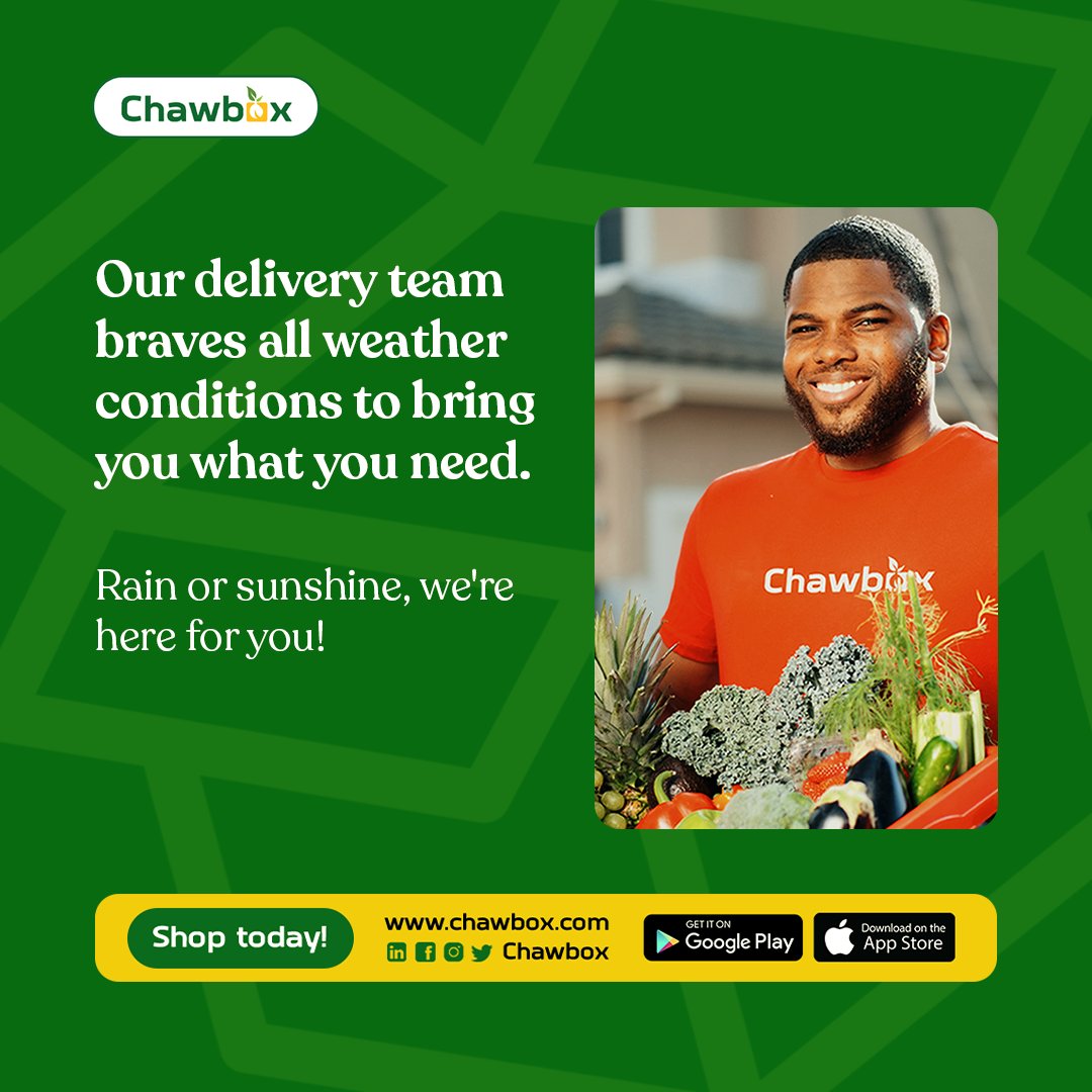 chawbox's tweet photo. Our delivery team braves all weather conditions to bring you what you need. Rain or shine, we're here for you!

#chawbox
#ReliableService https://t.co/00P9QCuFxu