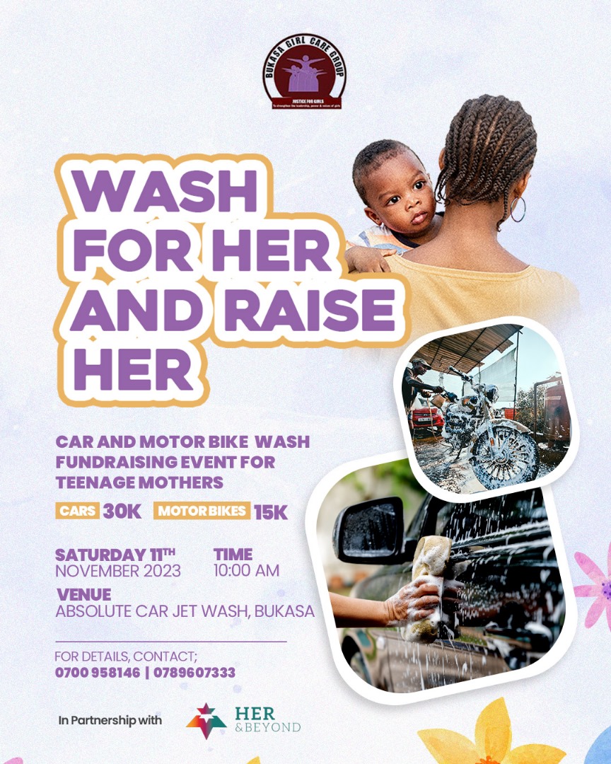 Anticipating your presence at our fundraising event this Saturday - 'Wash for Her and Raise Her.' We'll be eagerly waiting for you. Let's come together to support and empower young mothers. 🌟💪 #SupportTeenageMothers #WashForHer 
#FundraisingEvent 
#StartUpCapital