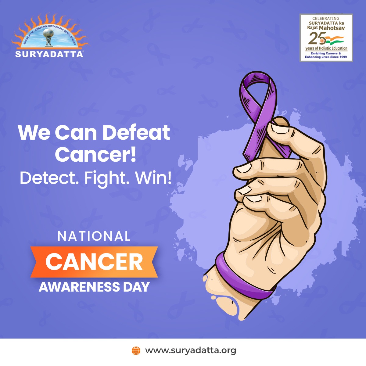 On National Cancer Awareness Day, we at Suryadatta Group of Institutes want to lay special emphasis on the need for regular health checkups so you can lead a happy, healthy life! National Cancer Awareness Day #SGI #NationalCancerAwarenessDay #CancerAwareness #CancerPrevention