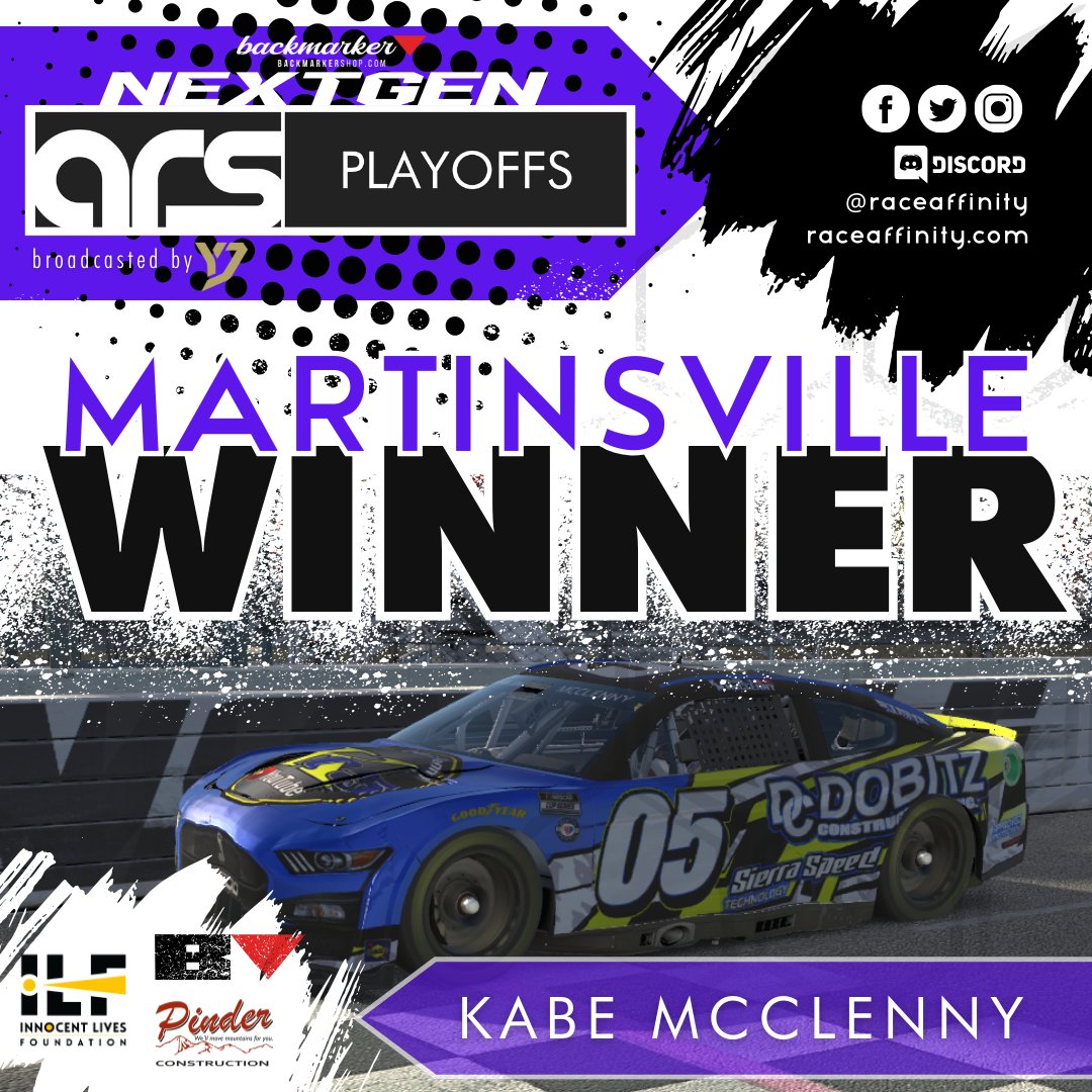 raceaffinity's tweet photo. 𝗞𝗮𝗯𝗲 𝗠𝗰𝗖𝗹𝗲𝗻𝗻𝘆 𝘀𝘂𝗿𝘃𝗶𝘃𝗲𝘀 𝗠𝗮𝗿𝘁𝗶𝗻𝘀𝘃𝗶𝗹𝗹𝗲
ARS//NEXTGEN PLAYOFFS sponsored by @backmarkershop
#arsNEXTGEN #arsPLAYOFFS #simracing #racing #iracing #simrig @YJMediaGroup #GetBetter https://t.co/6kucjSSFiQ