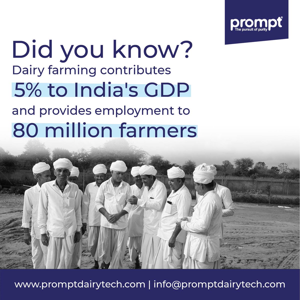 India's dairy farming stands as a pillar, enriching our soil and energizing our economy, making substantial contributions to our nation's GDP. In this pursuit, we honor the dedication of 80 million farmers who find their livelihood in this endeavor.

#prompt #dairy #dairytech