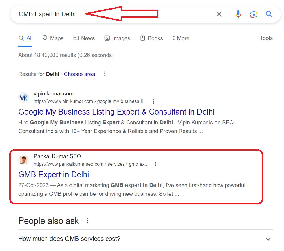 🏆 Another milestone reached: [GMB Expert In Delhi, Google My Business Expert In Delhi] is now a first-page contender. 🚀 #SEOmilestone'
.
.
.
.
#SEOsuccess #SEOranking #seo #ai #aiseo #seoai #digitalmarketing #seotitle #metatitle #seotips #pankajkumarseo #seotipsandtricks