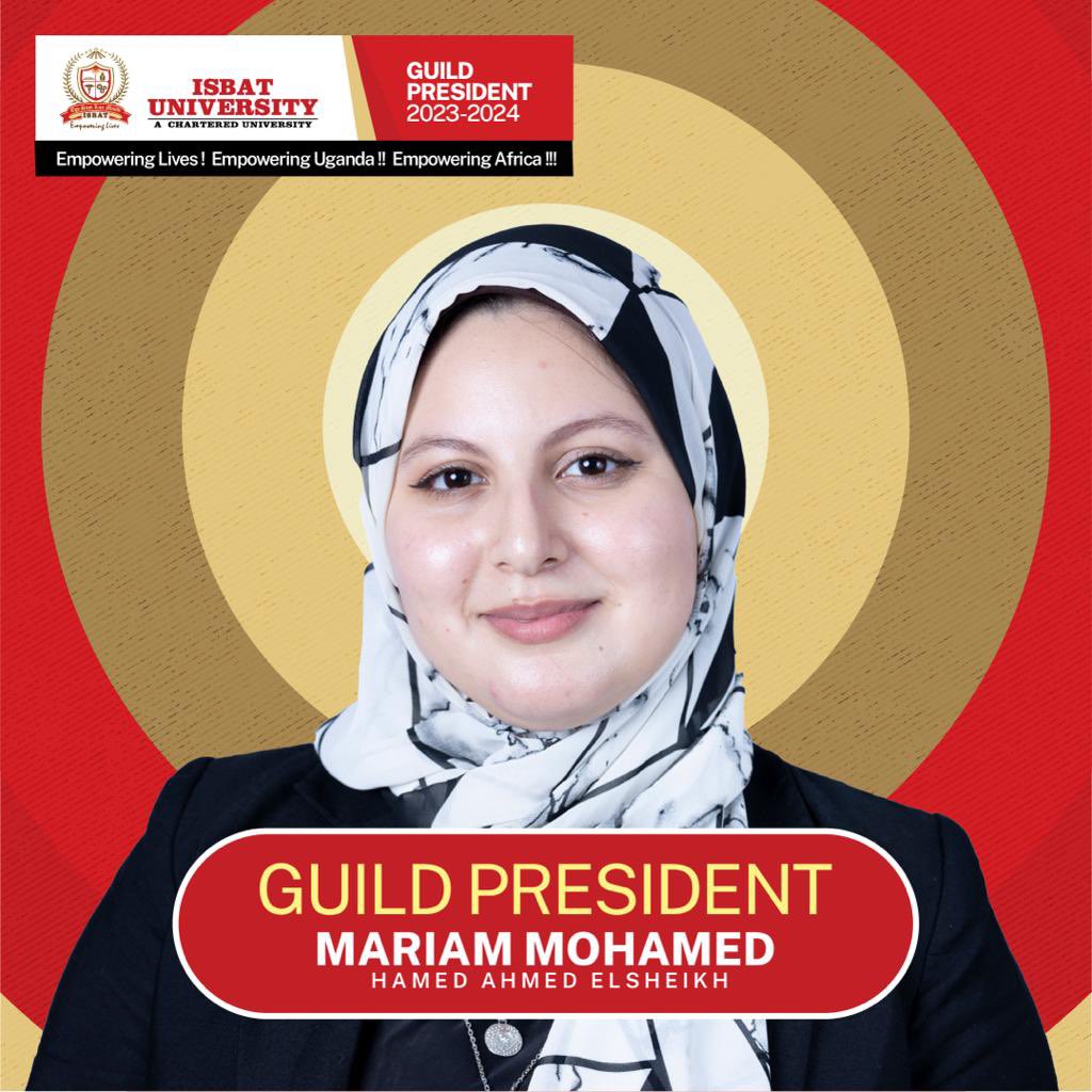 Congratulations to Mariam Mohamed on becoming the Guild President of ISBAT University for 2023! 🎉 Your leadership and vision will undoubtedly bring positive change to our campus. Here's to a successful term ahead! 🌟 #ISBATGuildPresident2023
