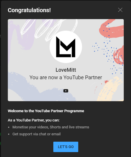LoveMitt_TTV's tweet photo. Well this happened! #YouTubepartner #YouTube #partner #ContentCreator #partnerprogramme #gaming https://t.co/ymtY76IdEF