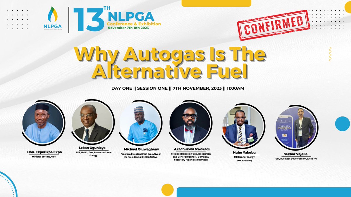 NLCGA_'s tweet photo. The #13thNLPGAConference begins with the discussion on the “Why Autogas is the alternative fuel”
The Conference is tagged "LP Gas: Saving Nigeria from the brink - Gas for Vehicles, Generators and Agriculture".
🗓️ DATE: November 7-8, 2023 https://t.co/BT9uDjj9Pp