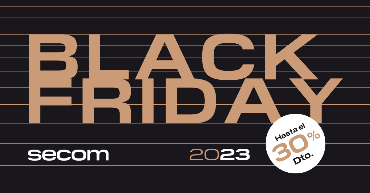 En SECOM Iluminación, celebramos el BLACK FRIDAY durante todo el mes de noviembre. Disfruta de descuentos de hasta el 30% en nuestros productos de iluminación profesional. 
Para más información, contacte con su distribuidor autorizado o comercial de zona.