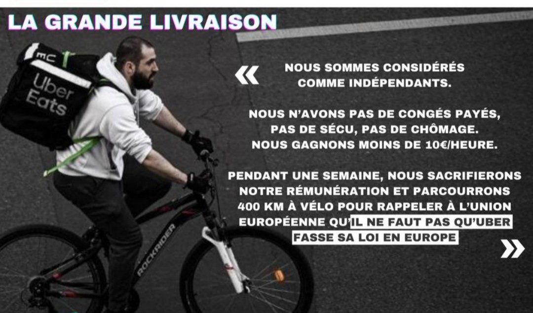 🔴Quand les salariés de 6 pays disent stop à l'exploitation et comptent se faire entendre devant le parlement européen 
🔴Paris > Bruxelles avec leur outil de travail : le vélo 
#lagrandelivraison