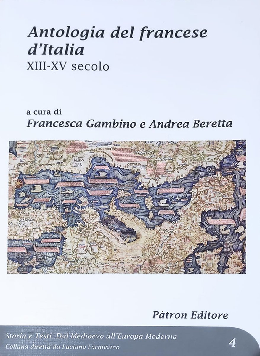 Antologia del francese d’Italia XIII-XV secolo, eds. Gambino Francesca and Beretta Andrea (Patron Editore, November 2023)
facebook.com/MedievalUpdate…
patroneditore.com/volumi/9788855…
#medievaltwitter #medievalstudies #medievalliterature #medievalhistoriography #medievalitaly