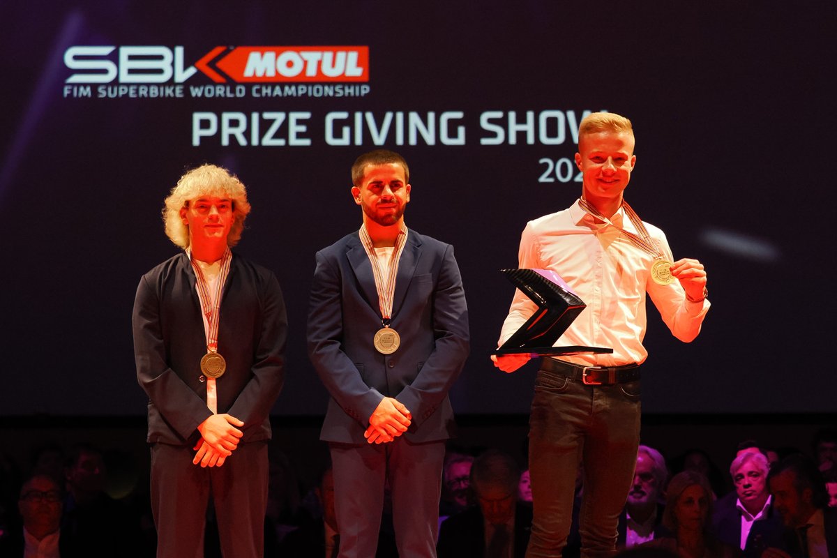 WorldSBK's tweet photo. It's time for a little #TBT ✨

The 2023 #WorldSBK Prize Giving Show was truly filled with plenty of emotions 🏆

The perfect way to say goodbye to an incredible season 👋 https://t.co/p3nH0OiXZD