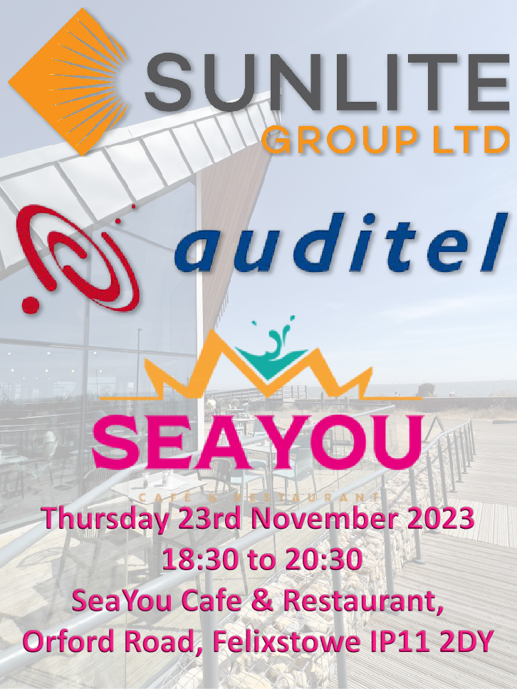 Join us for an inspiring evening at SeaYou Cafe & Restaurant, Felixstowe, on Thursday Nov 23, 6:30 pm. Buffet & Bar. Networking until 8:30 pm. Get your tickets now! Email: officer@felixstowechamber.co.uk Call 01394 248440 felixstowechamber.co.uk/event/231123_e…