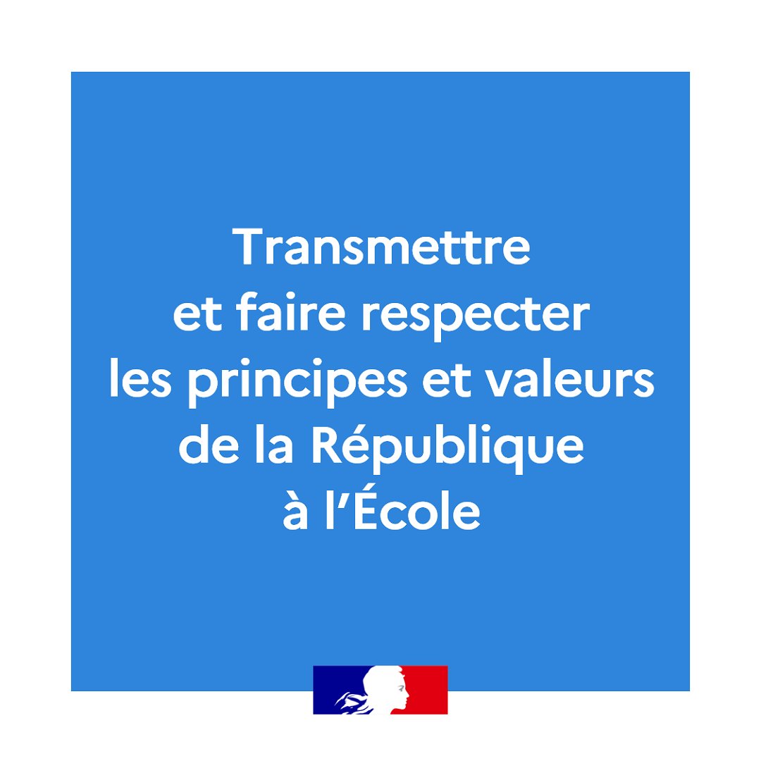 Eduscol's tweet photo. 📍L'École a pour mission de transmettre et de faire respecter les principes et les #ValeursDeLaRepublique

Les équipes pédagogiques peuvent s'appuyer sur une sélection de ressources et d'actions éducatives, mobilisables dans toutes les disciplines.

▶ https://t.co/iUF9sbdozG https://t.co/OmxAL30YyR