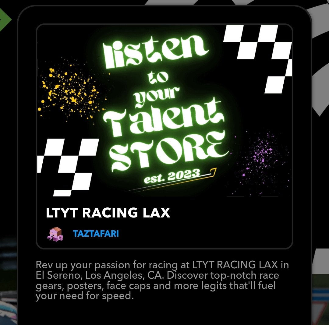 listen2urtalent's tweet photo. Our racing shop has been approved! Address: 5076 Valley Blvd. Los Angeles, California.
Check it out.
https://t.co/vnyzITsHmD

#ltytracinglax #uplandme #Metaventure #elsereno #NFTCommunity https://t.co/UQJAhF6o7S