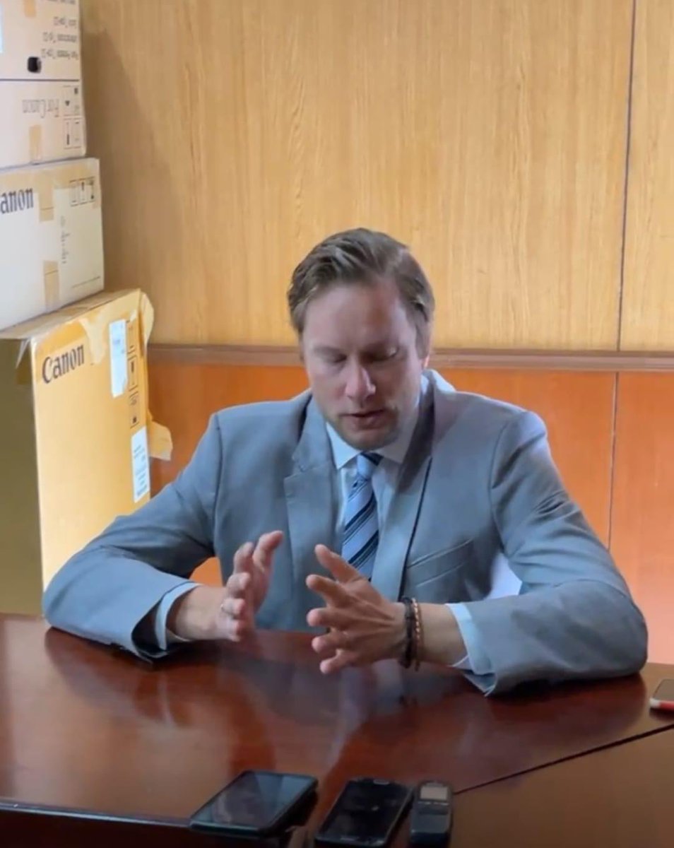 PERMANENT SECRETARY IN THE Ministry of Small and Medium Enterprise Development Subeta Mutelo RECEIVES ICT EQUIPMENT FROM AGS, THIS WAS DURING A HANDOVER CEREMONY HELD THIS MORNING

By: Kirby Kaoma Musonda