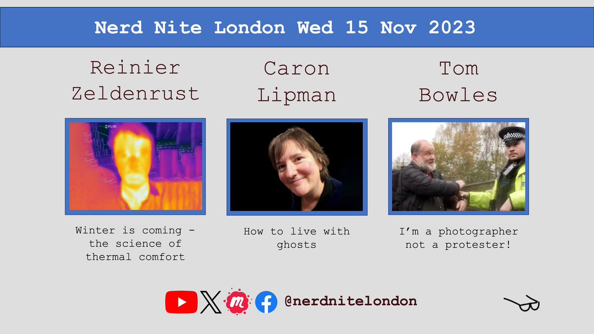 Nerd Nite London (@nerdnitelondon) on Twitter photo Hurry! It’s the last NNL of 2023 next Wednesday. <a href="/rdzeldenrust/">Reinier Zeldenrust</a> tells us how to feel cosy when it’s cold, <a href="/CaronLipman/">Dr Caron Lipman</a> adds back the chills with talk of haunted houses and <a href="/tomsdinner/">Tom Bowles</a> attempts to get to us without be arrested on the way for taking photos. designmynight.com/london/whats-o… Hurry! It’s the last NNL of 2023 next Wednesday. <a href="/rdzeldenrust/">Reinier Zeldenrust</a> tells us how to feel cosy when it’s cold, <a href="/CaronLipman/">Dr Caron Lipman</a> adds back the chills with talk of haunted houses and <a href="/tomsdinner/">Tom Bowles</a> attempts to get to us without be arrested on the way for taking photos. designmynight.com/london/whats-o…