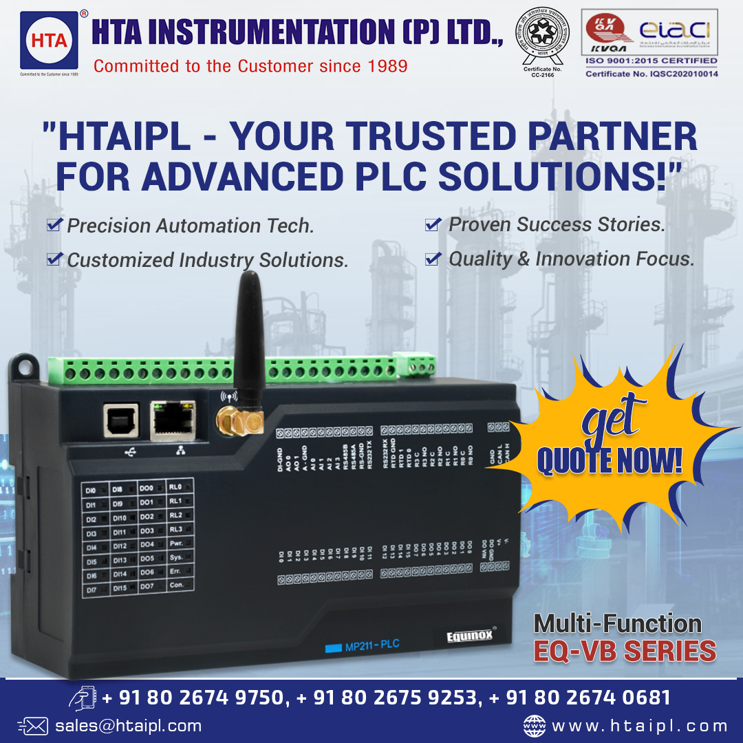 htaipl's tweet image. #HTAIPL is your trusted partner for cutting-edge Programmable Logic Controller (PLC) solutions
📲 Call: + 91-80-26749750, + 91-80-26759253, + 91-80-26740681
🌐 htaipl.com/shop/data-acqu…
#programmablelogiccontroller #testinginstruments #measuringinstruments #measuringinstrument