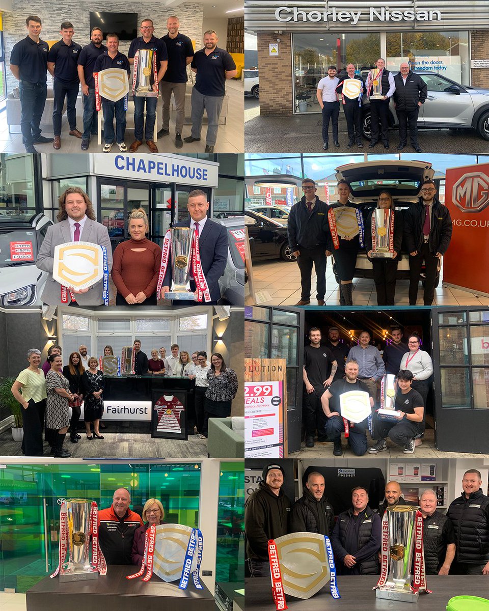 🏆 The Betfred <a href="/SuperLeague/">Betfred Super League</a> Trophy visited several of our Club Sponsors on the road yesterday! 

🤝 <a href="/fbweng/">FBW Engineering</a>, <a href="/Chorley_Group/">Chorley Group</a>, <a href="/Chapelhousenews/">Chapelhouse Motor Group</a>, <a href="/fairhurstwigan/">FairhurstAccountants</a>, <a href="/RevolutionBars/">Revolution Bars</a>, <a href="/HWMoonToyota/">HW Moon Toyota</a>, Riverside Plumbing Supplies.

#WWRL