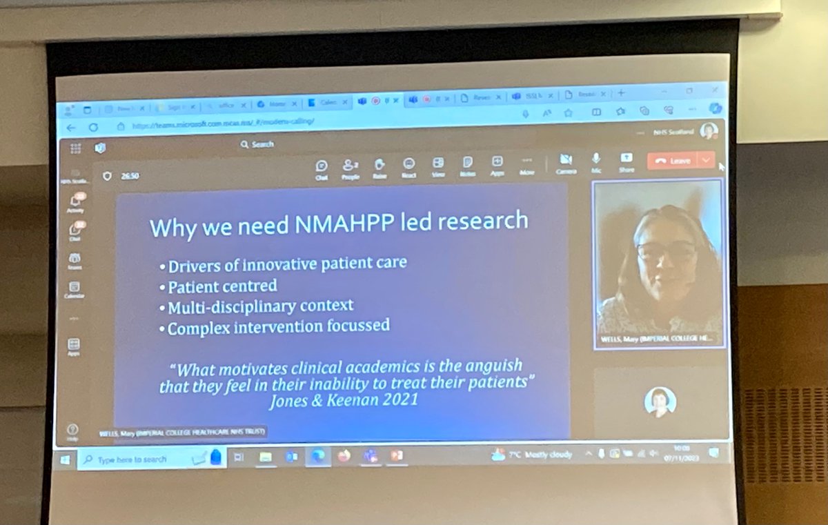 Lothian Health &amp; Care Professions Research Conference. Good to be here. Listening to <a href="/elenamarywells/">Mary Wells 💙</a> delivering ‘Unlocking the path to clinical academic success…’ Turning anguish into research! 
It always starts with a driver. 🙂  <a href="/NHS_Lothian/">NHS Lothian</a> #LothianResearch2023
