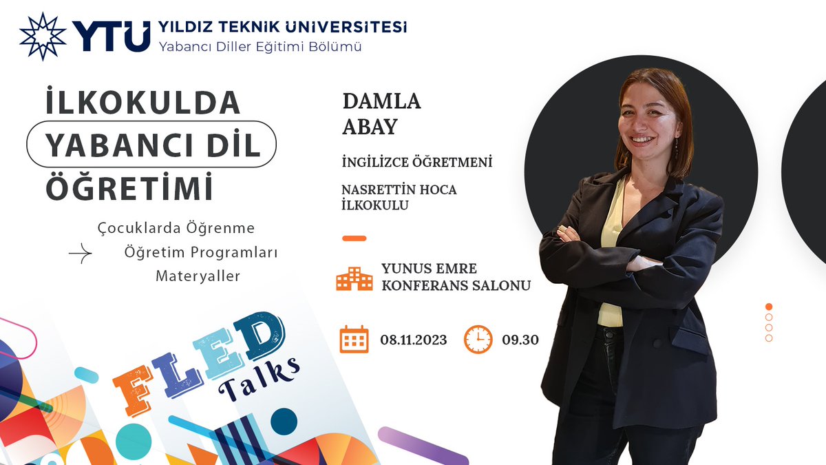 YTU Foreign Languages Teaching Department (@yildizeduyde) on Twitter photo 08 Kasım Çarşamba günü Yunus Emre Konferans Salonu'nda saat 09:30'da gerçekleşecek olan "İlkokulda Yabancı Dil Öğretimi" konulu seminerimize herkesi bekliyoruz. 💫
<a href="/GulruYuksel1/">Gülru Yüksel</a>
#ytü
#elt
#yıldıztekniküniversitesi
#eğitim 08 Kasım Çarşamba günü Yunus Emre Konferans Salonu'nda saat 09:30'da gerçekleşecek olan "İlkokulda Yabancı Dil Öğretimi" konulu seminerimize herkesi bekliyoruz. 💫
<a href="/GulruYuksel1/">Gülru Yüksel</a>
#ytü
#elt
#yıldıztekniküniversitesi
#eğitim