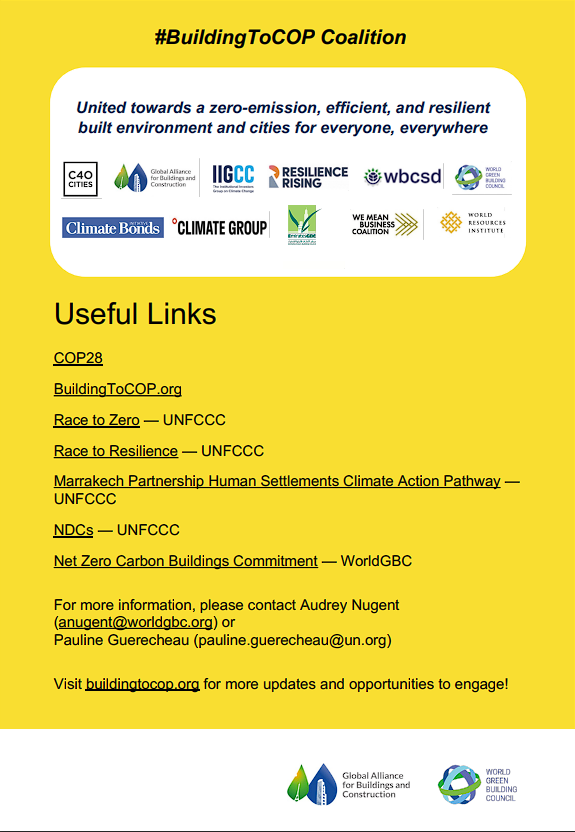 10bnSolutions's tweet photo. Don't miss the next #BuildingtoCOP28 Forum, on Thursday 9 November 14h-15h GMT!
Organized by @Join_GlobalABC and @WorldGBC, the key speakers are:
Yves-Laurent Sapoval ; Audrey Nugent ; Jonathan Duwyn
Register here: https://t.co/Xuxryo8lzf https://t.co/0MZGIXyW4g