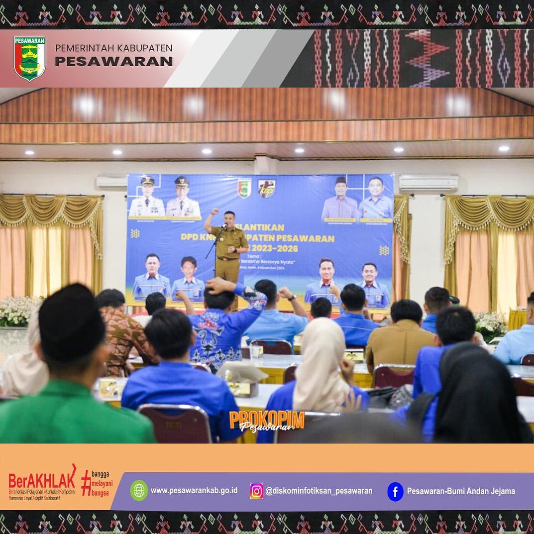 Bupati Pesawaran 
Dendi Ramadhona 
Didampingi Ketua TP-PKK Kab. Pesawaran Hj. Nanda Indira Dendi 
Hadir sekaligus memberikan sambutan pada acara Pelantikan DPD KNPI Kabupaten Pesawaran Provinsi Lampung Periode 2023-2026 
. 
Tag : 
MKMK Fuji Gadis Kretek Kevin