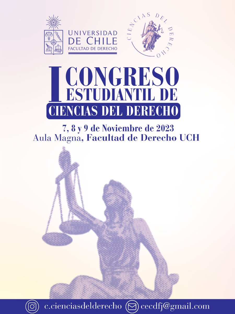 🔴 ¡HOY! | I Congreso Estudiantil de Ciencias del Derecho

🗓️Martes, miércoles y jueves del 07/11/2023 al 09/11/2023
⏰09:00 hrs.
📍Aula Magna Derecho

🔗Más detalles aquí 👉 uchile.cl/d210722