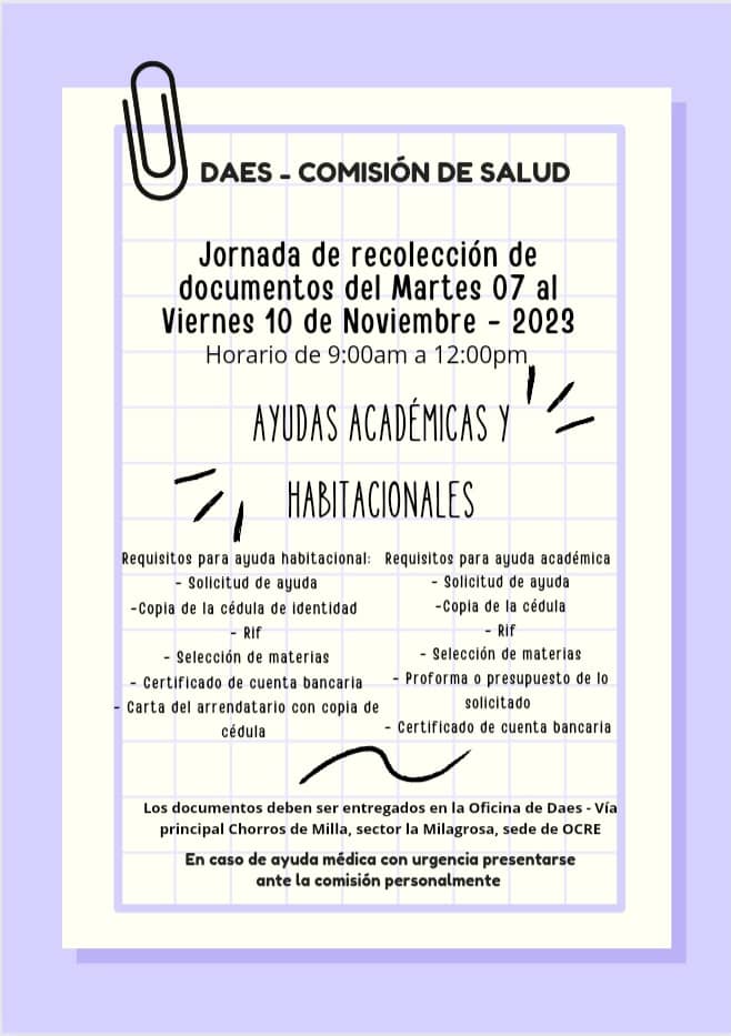 Cristhian_ULA's tweet photo. Compañero Estudiante @ULA_Venezuela:
Atentos, desde la mañana de hoy Martes 07  hasta este Viernes 10 de Noviembre por Daes, estaremos recibiendo los documentos para las Ayudas(Académicas, Arrendamiento y Salud).
Te Esperamos!.
Por favor, Difundir.
@angelandara 
@jadesdelgado https://t.co/Ndwu2hTzci